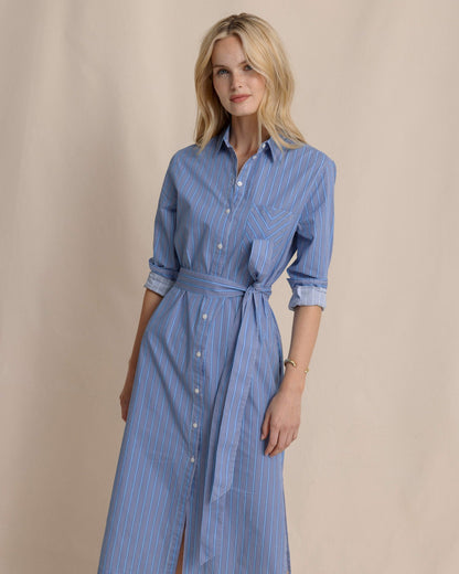Southern Tide Trista Striped Midi Shirt Dress For Sale