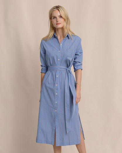 Southern Tide Trista Striped Midi Shirt Dress For Sale