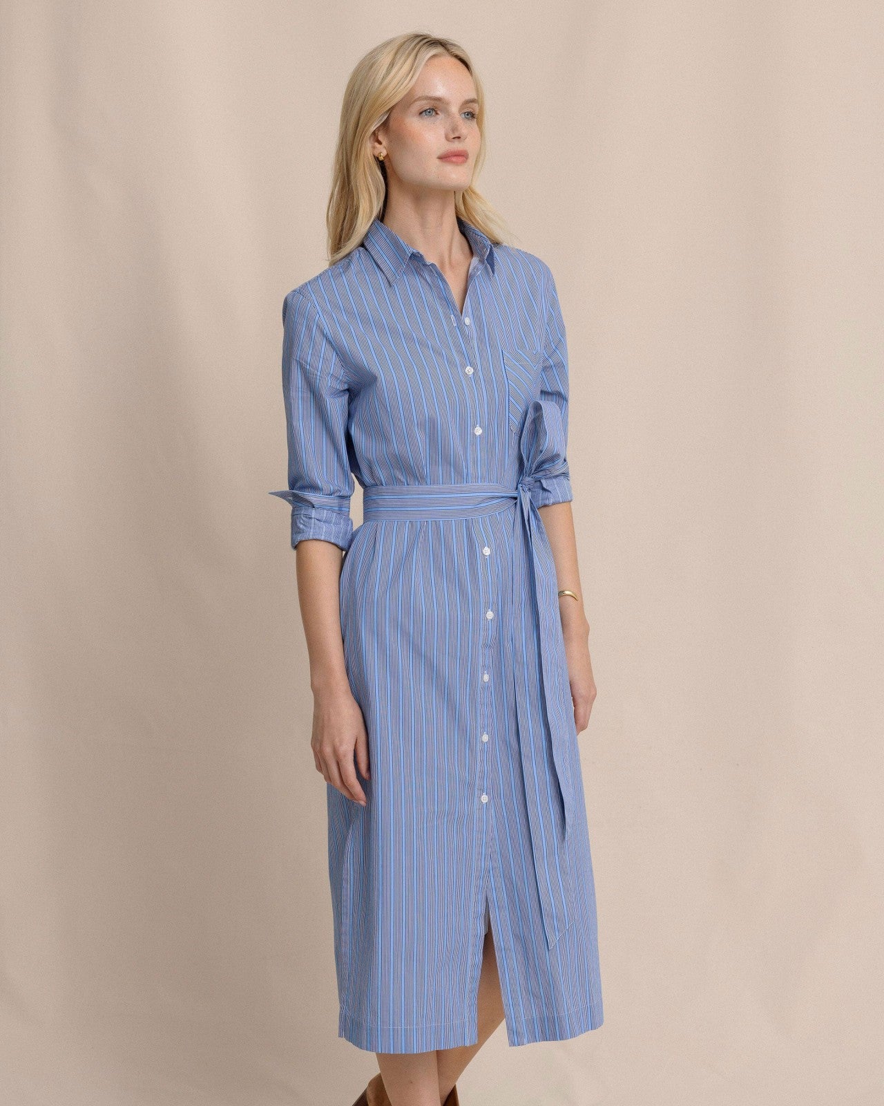 Southern Tide Trista Striped Midi Shirt Dress For Sale