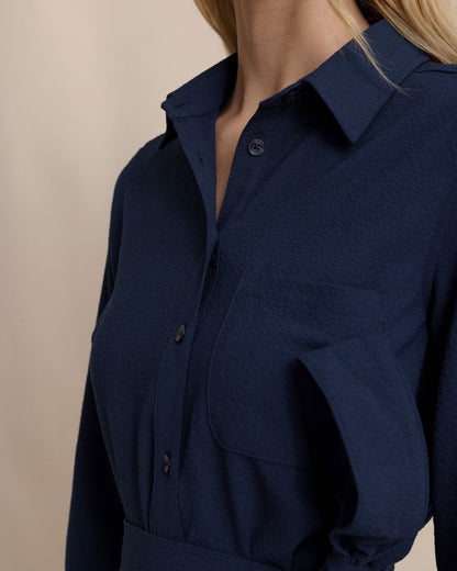 Southern Tide Trista Textured Midi Shirt Dress For Sale