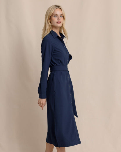 Southern Tide Trista Textured Midi Shirt Dress For Sale