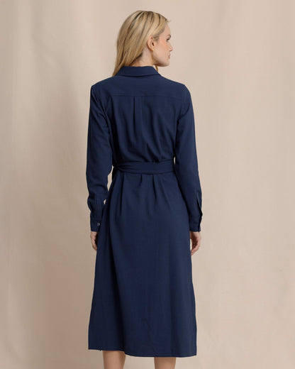Southern Tide Trista Textured Midi Shirt Dress For Sale