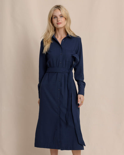 Southern Tide Trista Textured Midi Shirt Dress For Sale