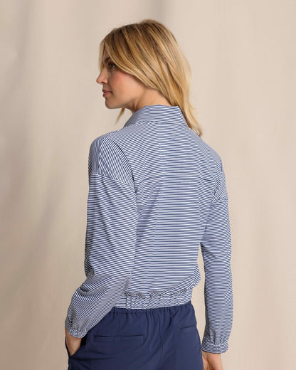 Southern Tide Kira Half Zip Stripe Pullover For Sale