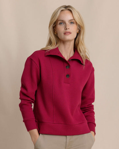 Southern Tide Tonya Button Mock Pullover - Carolina Plum For Sale