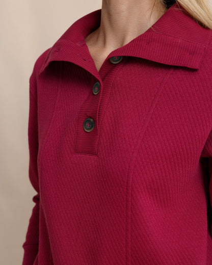 Southern Tide Tonya Button Mock Pullover - Carolina Plum For Sale