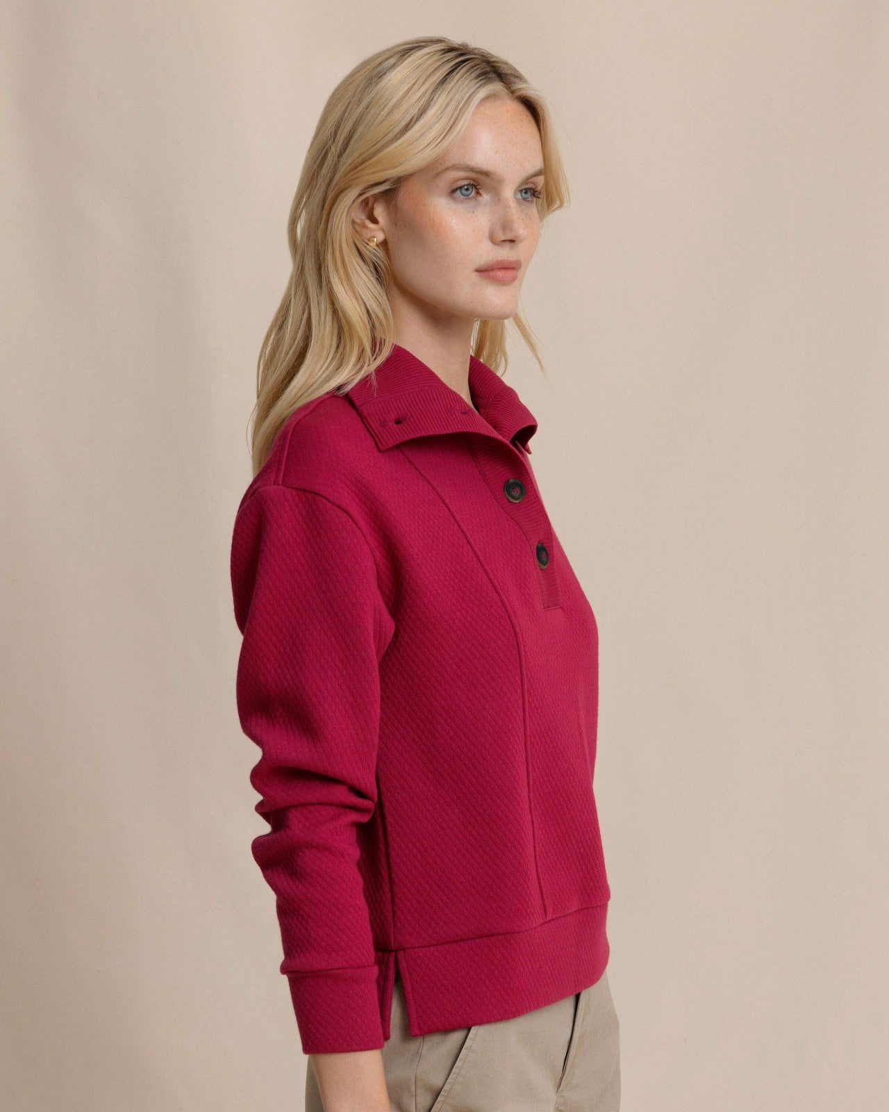 Southern Tide Tonya Button Mock Pullover - Carolina Plum For Sale
