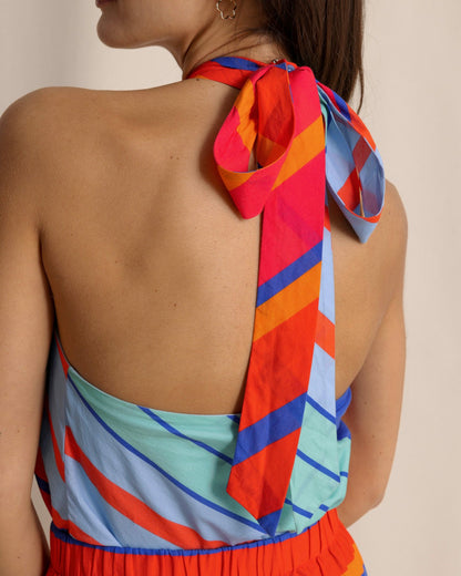 Southern Tide Fallon Calypso Cay Stripe Halter Top For Sale