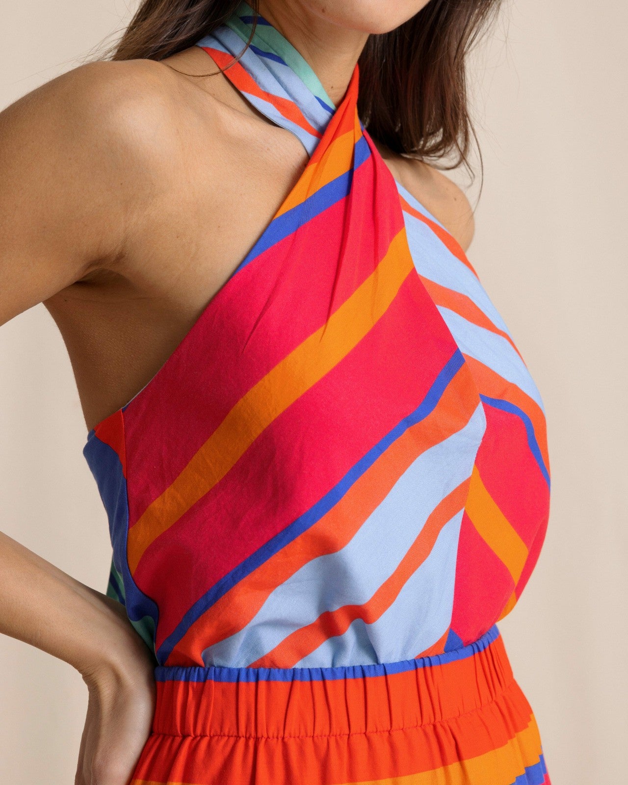 Southern Tide Fallon Calypso Cay Stripe Halter Top For Sale