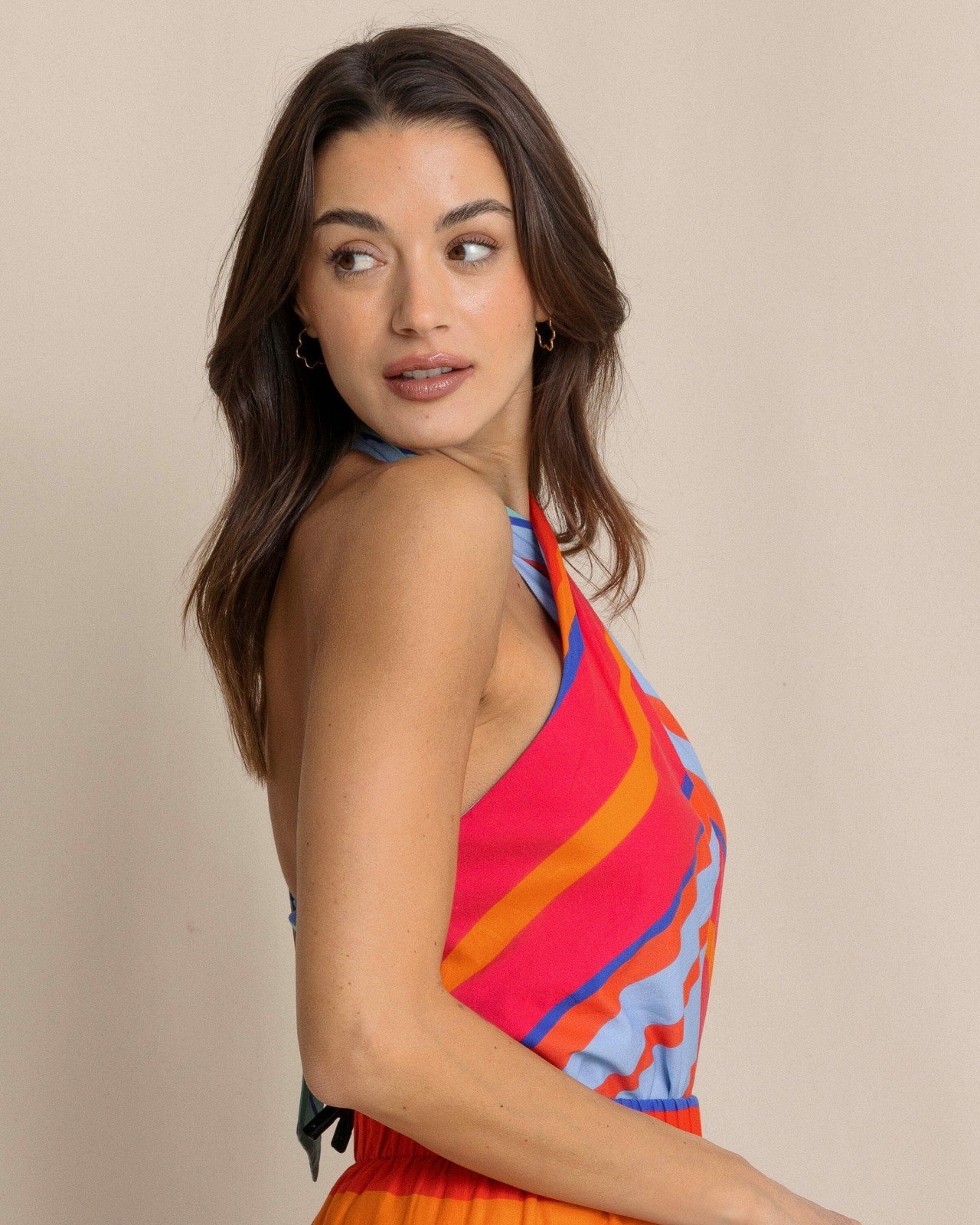 Southern Tide Fallon Calypso Cay Stripe Halter Top For Sale