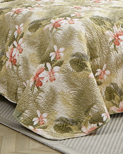 Tommy Bahama | Tropical Orchid 2-Piece Twin Quilt Set / Green