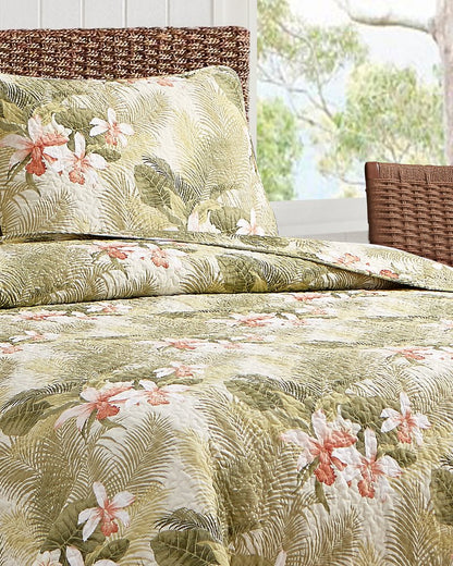 Tommy Bahama | Tropical Orchid 2-Piece Twin Quilt Set / Green