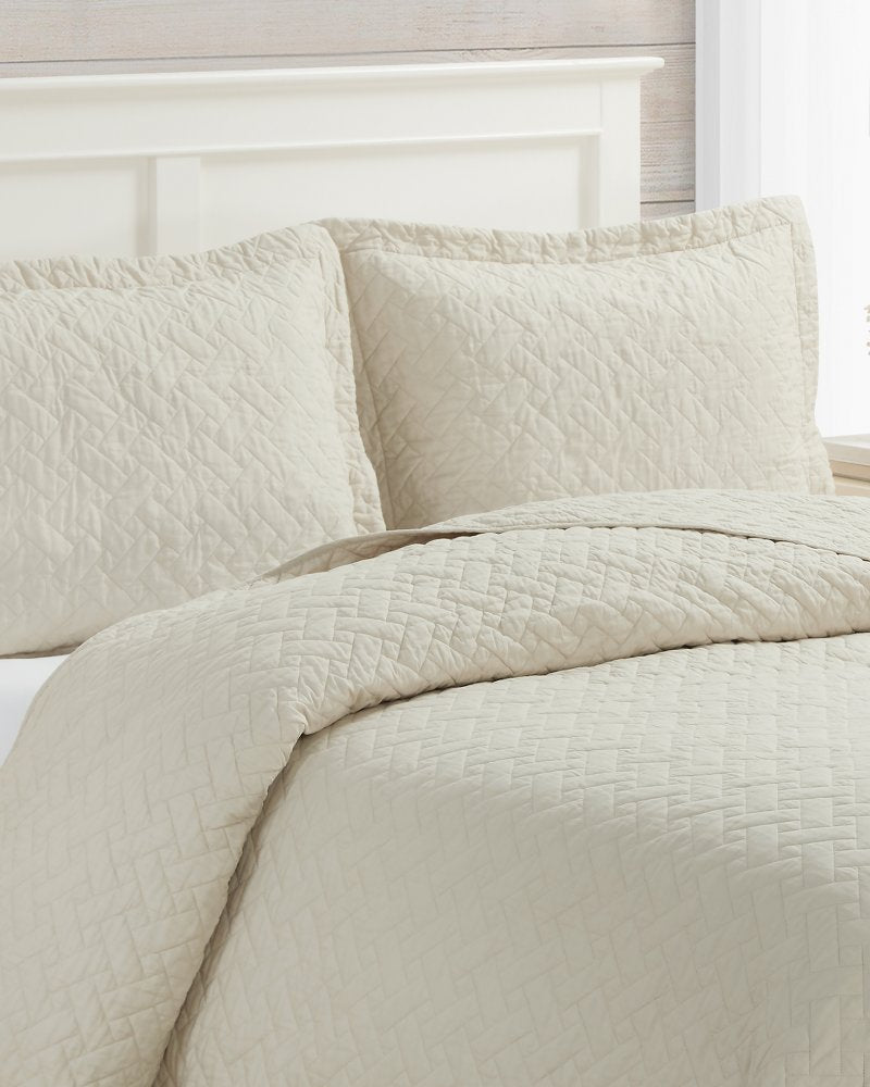 Tommy Bahama | Raffia Solid 2-Piece Twin Quilt Set / Beige