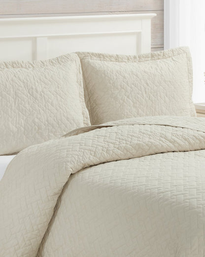 Tommy Bahama | Raffia Solid 2-Piece Twin Quilt Set / Beige