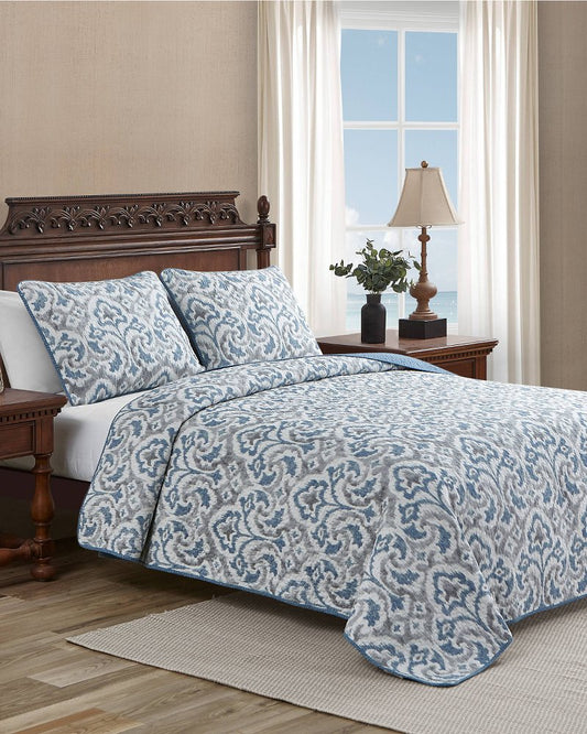 Tommy Bahama | Cape Verde 3-Piece King Quilt Set / Grey