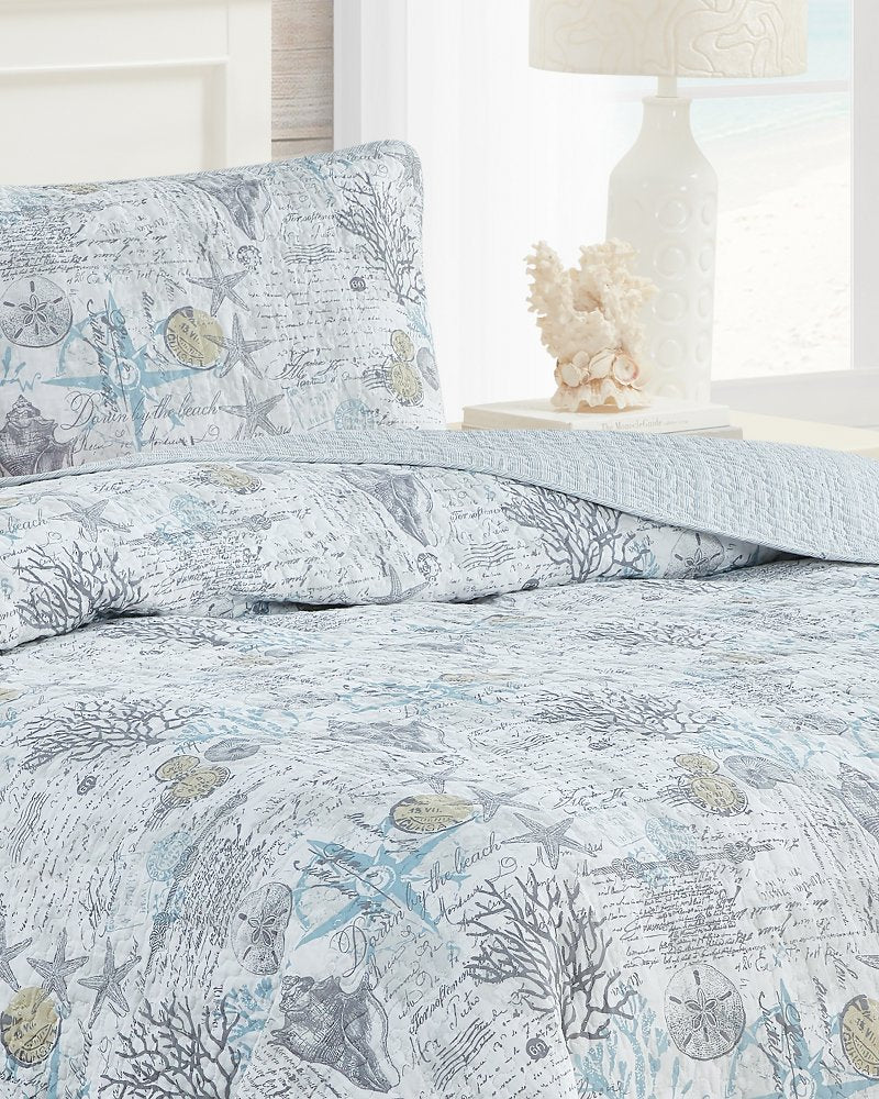 Tommy Bahama | Beach Bliss 2-Piece Twin Quilt Set / Grey