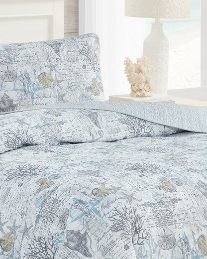 Tommy Bahama | Beach Bliss 2-Piece Twin Quilt Set / Grey