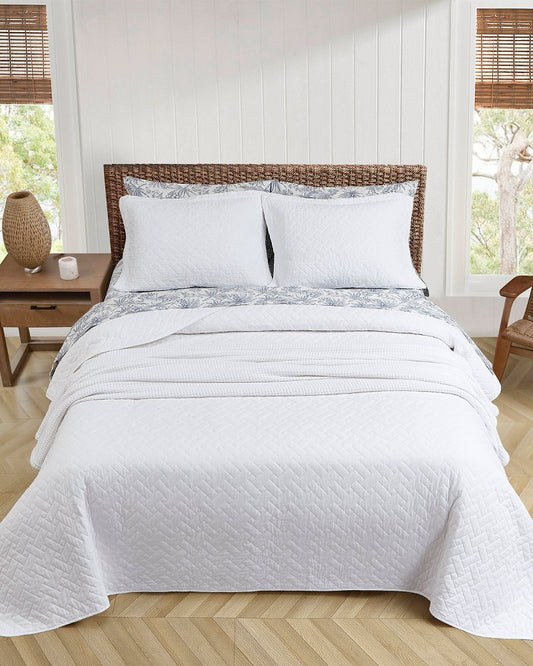 Tommy Bahama | Solid King Quilt/Sham Set / White