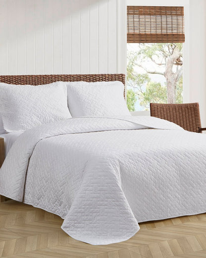 Tommy Bahama | Solid King Quilt/Sham Set / White