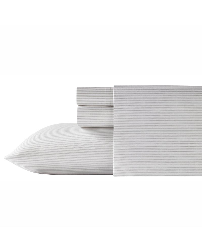 Tommy Bahama | Paloma Stripe Cloud 4-Piece Queen Sheet Set / Grey