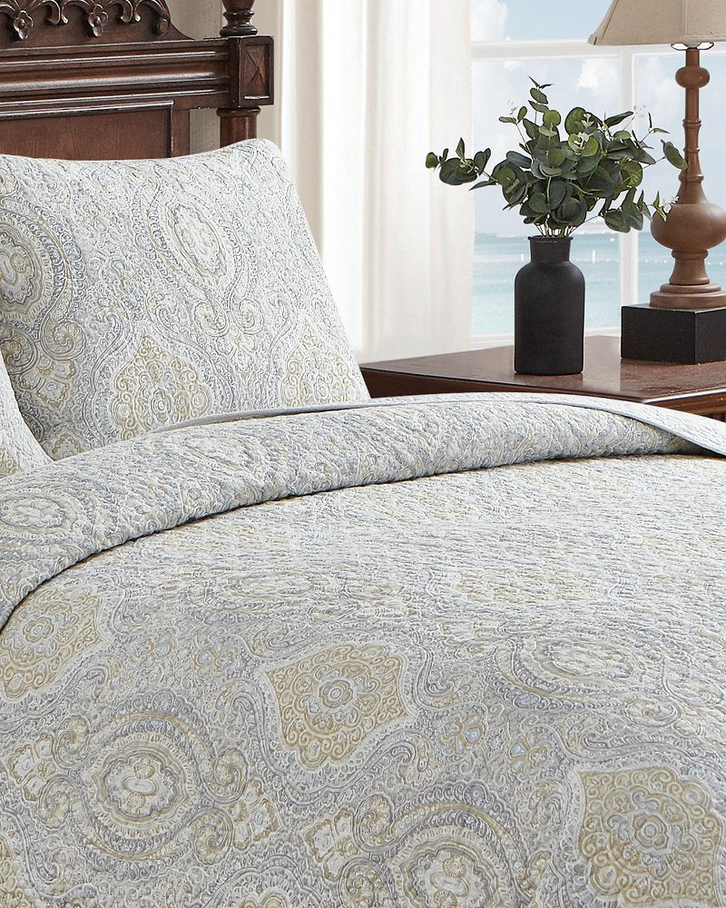 Tommy Bahama | Turtle Cove 3-Piece King Quilt Set / Grey
