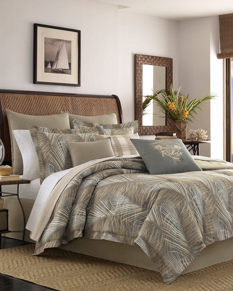 Tommy Bahama | Raffia Palms California King Comforter Set / Grey