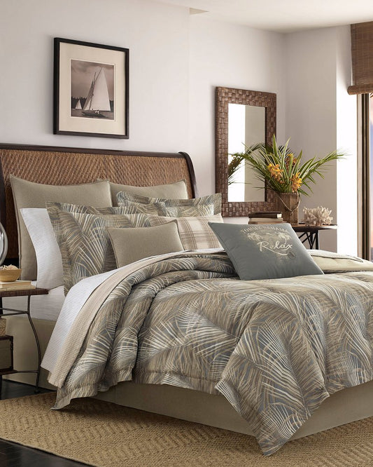 Tommy Bahama | Raffia Palms California King Comforter Set / Grey