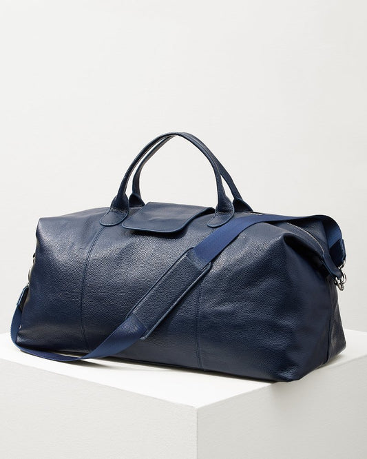 Tommy Bahama | Stanford Navy Leather Duffel Bag / Navy