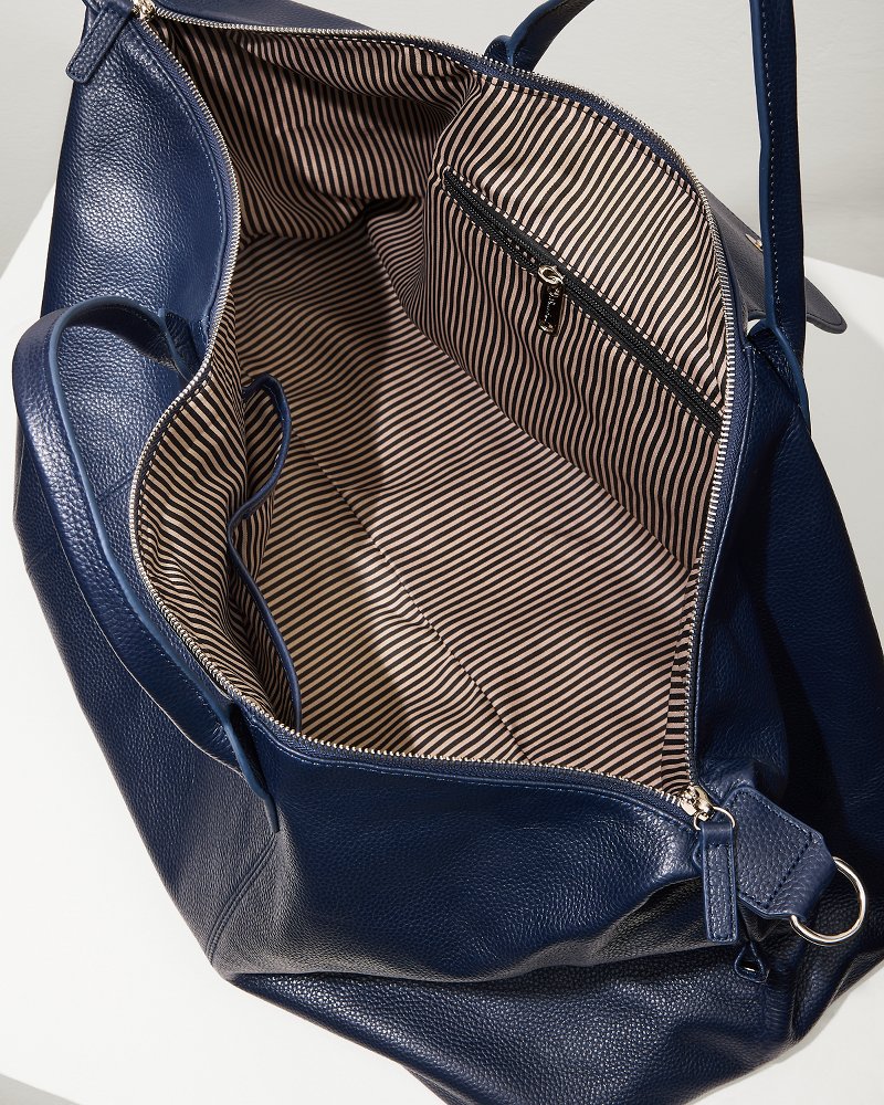 Tommy Bahama | Stanford Navy Leather Duffel Bag / Navy