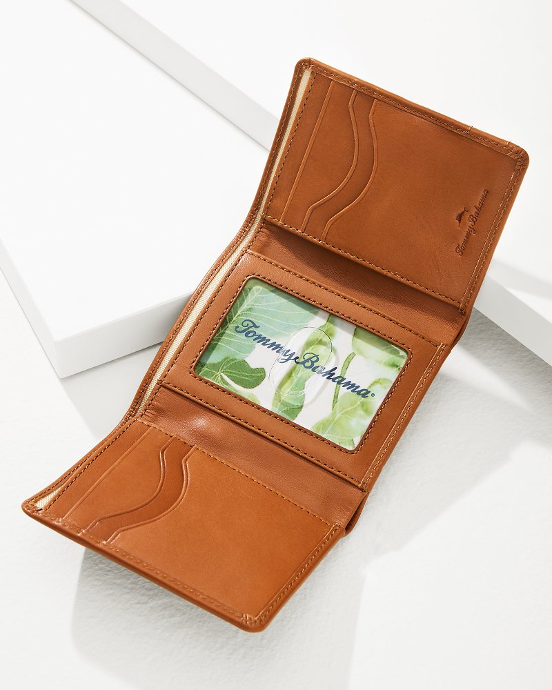 Tommy Bahama | Nylon Inlay Trifold Wallet / Tan