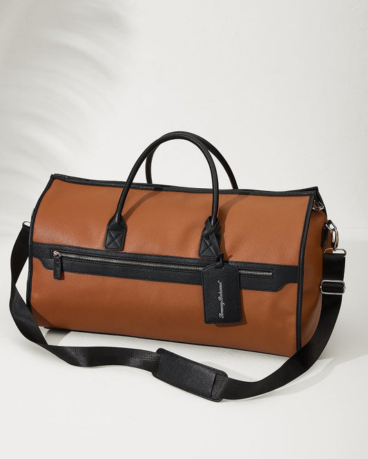 Tommy Bahama | Siena Tan 2-in-1 Garment Duffel Bag / Chestnut