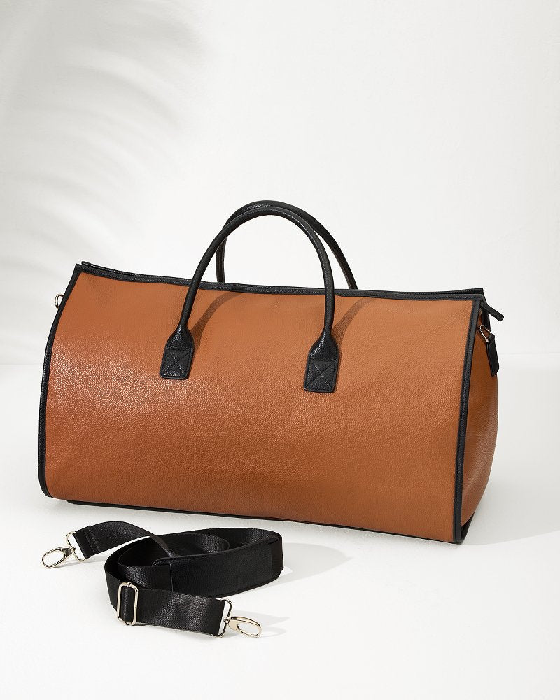 Tommy Bahama | Siena Tan 2-in-1 Garment Duffel Bag / Chestnut