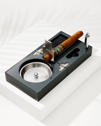 Tommy Bahama | Cigar Accessories & Folding Ashtray Set / Black