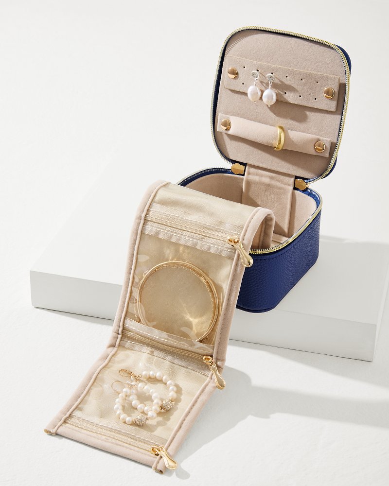 Tommy Bahama | Leah Navy Travel Jewelry Case With Pouch / Navy