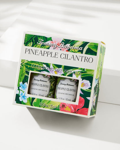 Tommy Bahama | Pineapple Cilantro Ceramic Pineapple Diffuser Oil Refill Set / Pineapple Cilantro