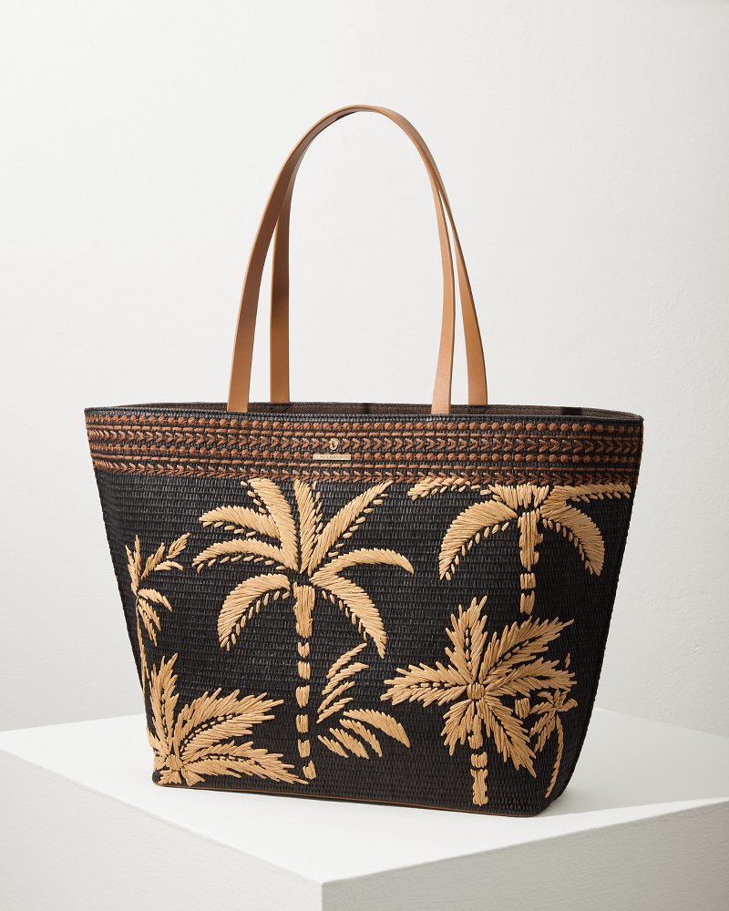 Tommy Bahama | Raffia Palms Beach Tote / Black Multi