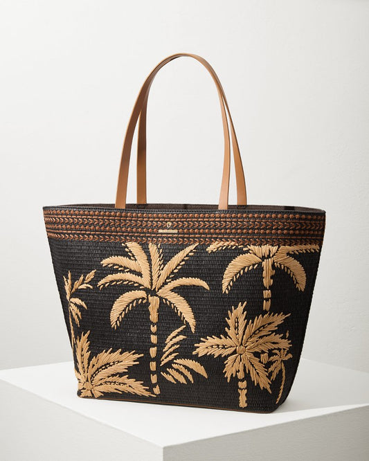Tommy Bahama | Raffia Palms Beach Tote / Black Multi