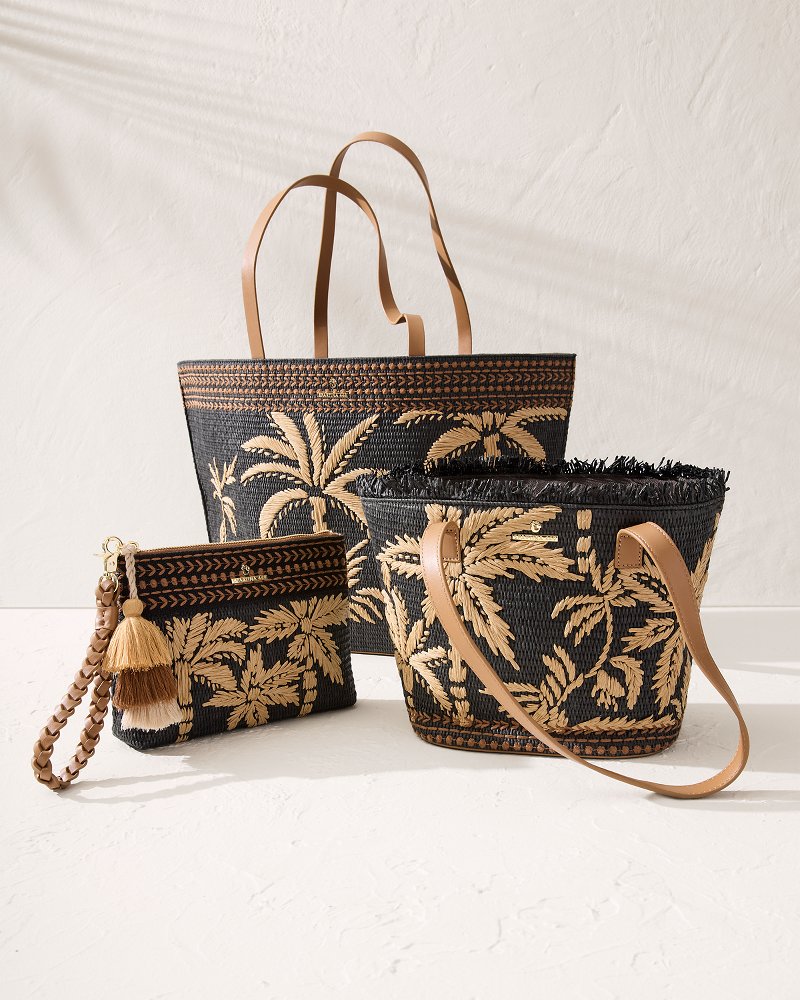 Tommy Bahama | Raffia Palms Beach Tote / Black Multi