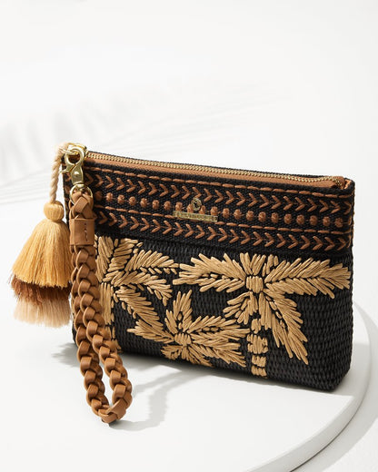 Tommy Bahama | Raffia Palms Maci Wristlet / Black Multi