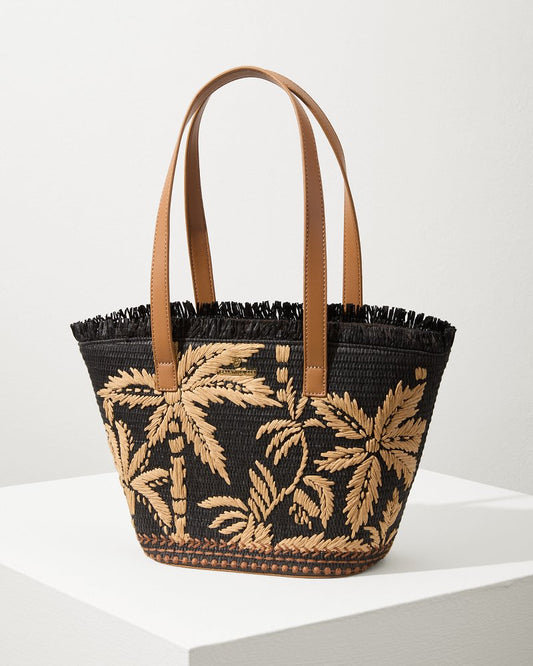 Tommy Bahama | Raffia Palms Small Tote / Black Multi