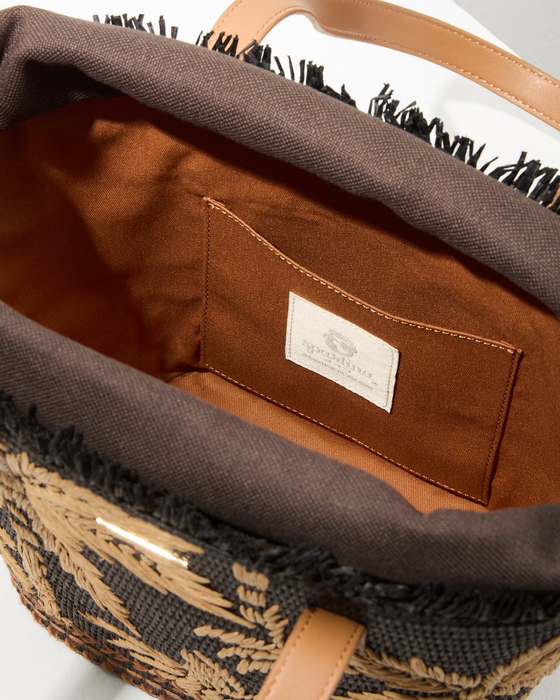 Tommy Bahama | Raffia Palms Small Tote / Black Multi