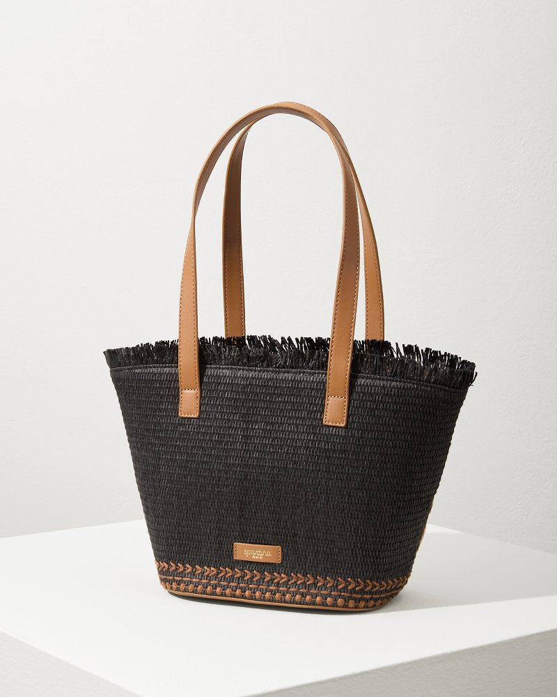 Tommy Bahama | Raffia Palms Small Tote / Black Multi