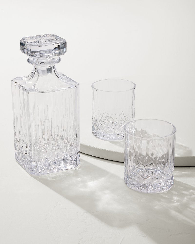 Tommy Bahama | Viski® Admiral Decanter 3-Piece Set / Clear