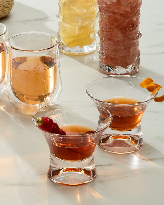 Tommy Bahama | Tommy Bahama Crystal Manhattan Glasses / Clear