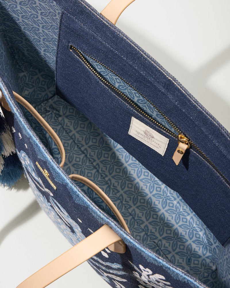 Tommy Bahama | Embroidered Fiesta Crab Tote / Blue