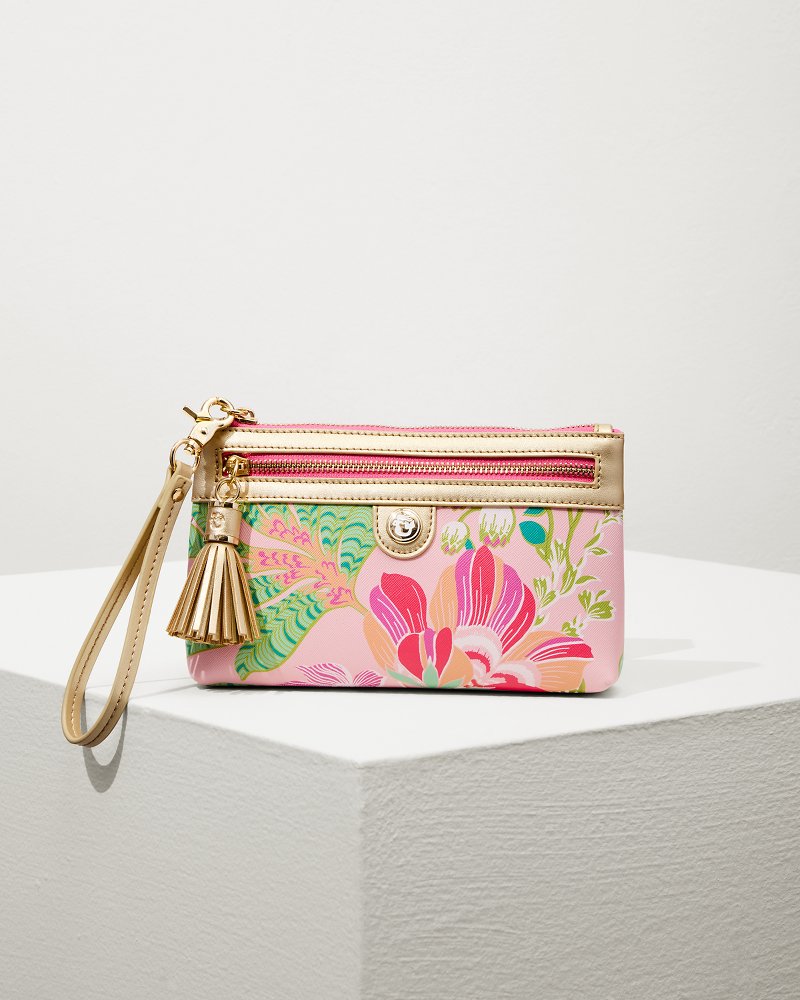 Tommy Bahama | Flamingo Pineapple Tassel Wristlet / Pink Multi