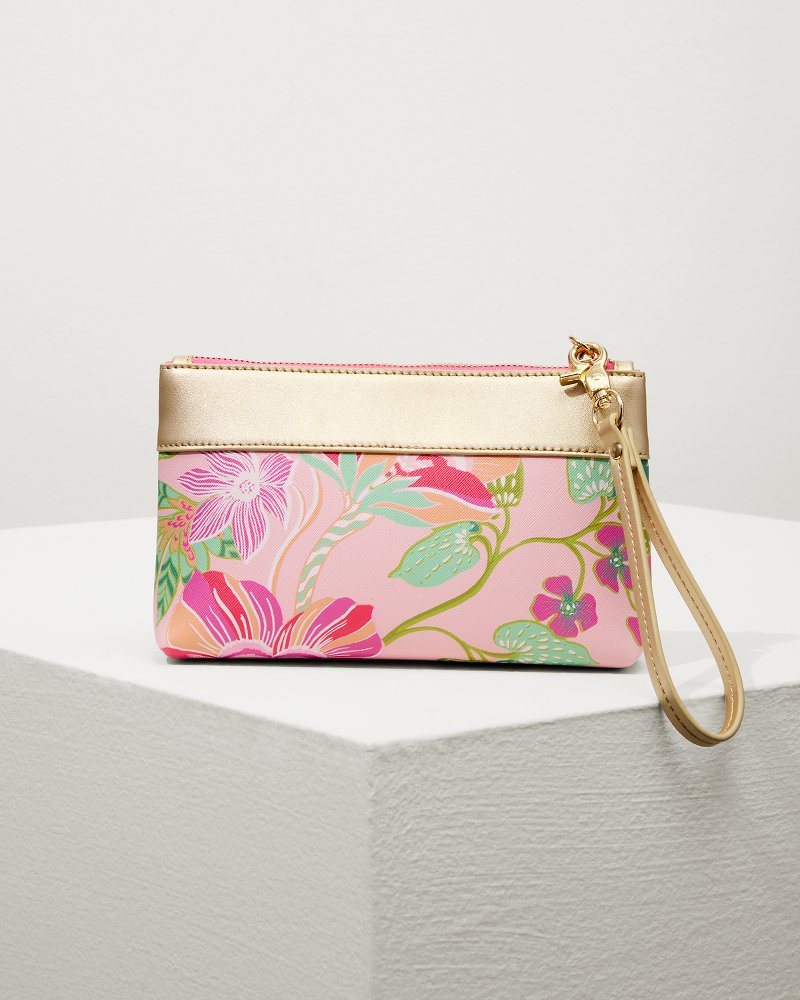 Tommy Bahama | Flamingo Pineapple Tassel Wristlet / Pink Multi