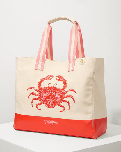 Tommy Bahama | Embroidered Red Crab Beach Tote / Red Crab