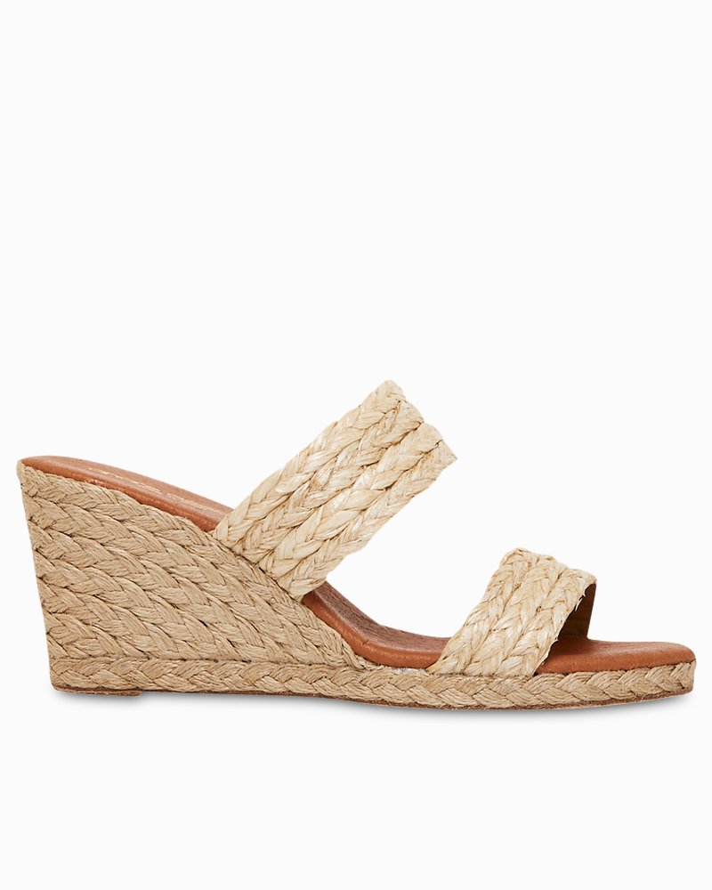 Tommy Bahama | André Assous Nolita Braided Raffia Wedge Sandals / Beige