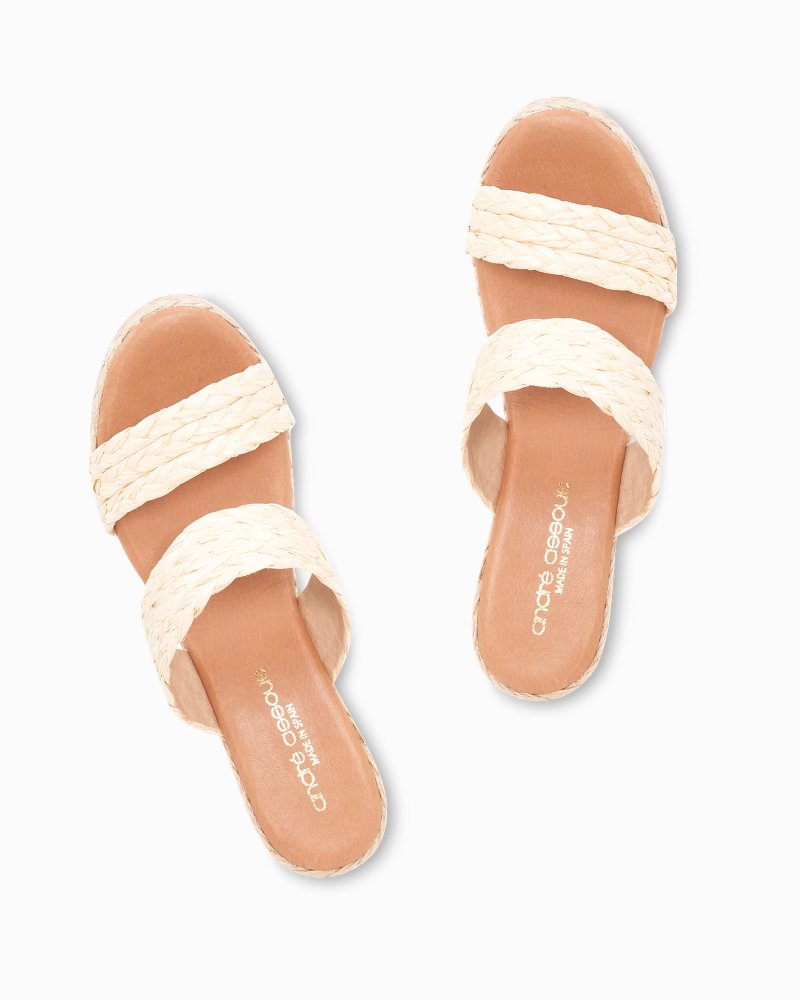 Tommy Bahama | André Assous Nolita Braided Raffia Wedge Sandals / Beige